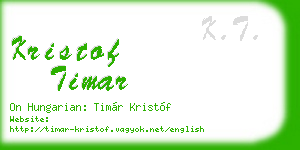 kristof timar business card